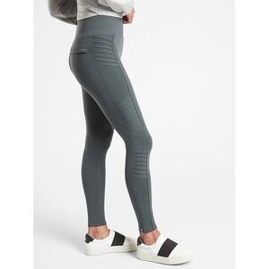 NWT Athleta Delancey Moto Tight Sz S Sage Green Legging Side Zip Pockets